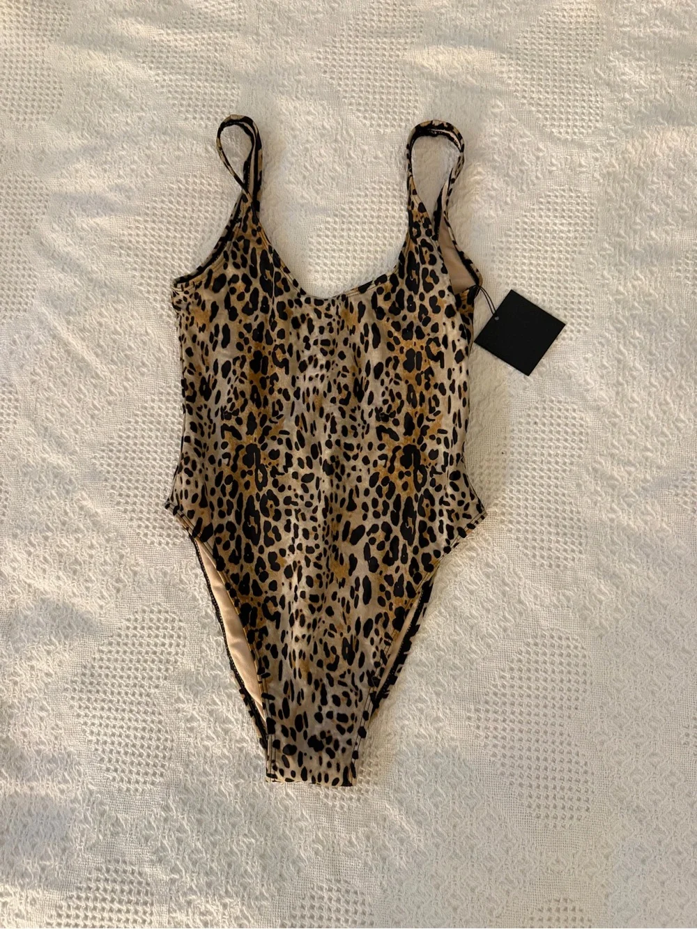 Source Unknown Leopard-Print One-Piece Swimsuit - Tan/Black